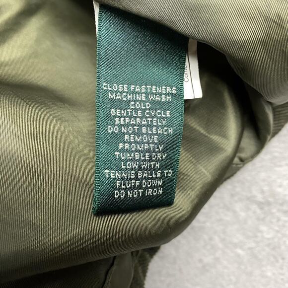 Lauren Ralph Lauren Coat Womens Small Green Down Puffer Hooded Faux Fur Long - Picture 13 of 16